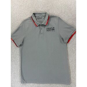 Red Bull Racing Oracle Screened Short Sleeve Polo Shirt (Men's Large) Gray